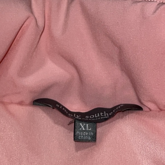 Simply Southern size XL 1/4 snap pink pullover two toned chest panel draw string - Picture 14 of 15